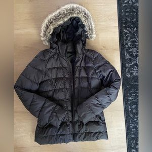 The North Face waist length coat with faux fur hood